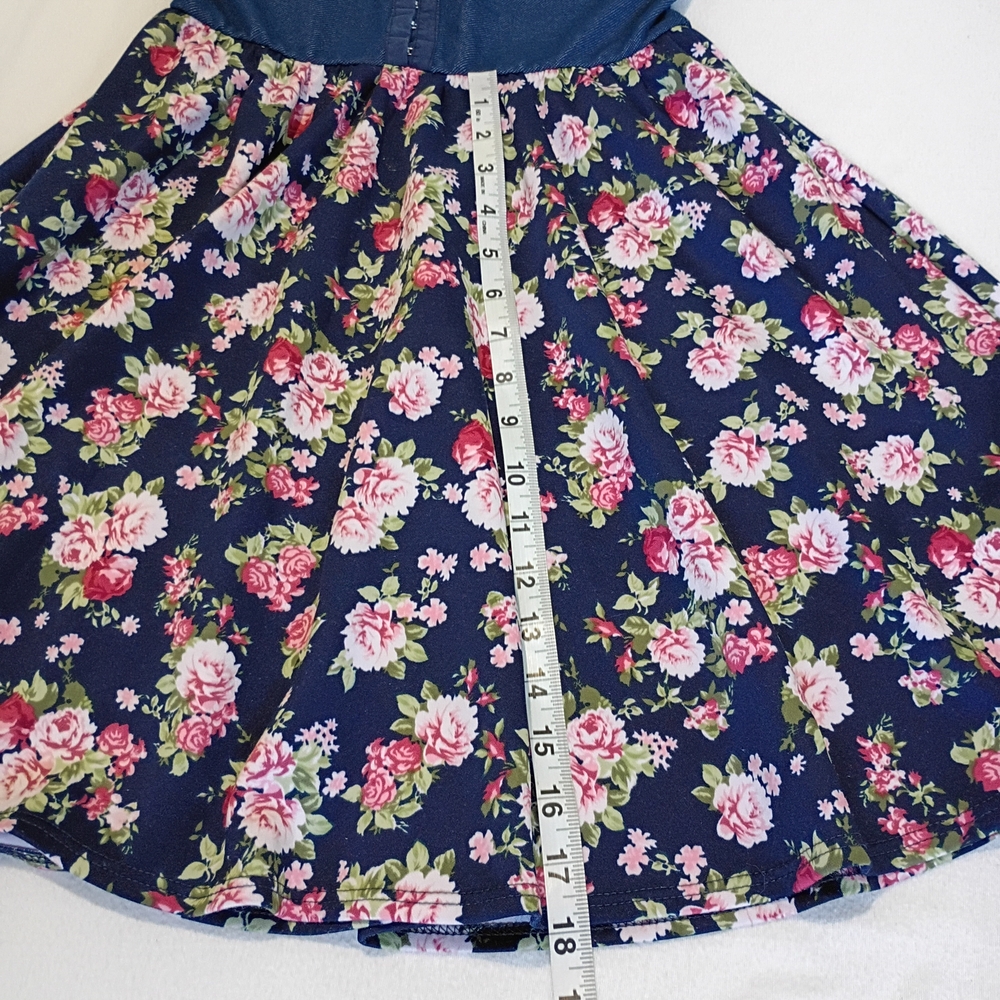 Papaya Strapless Floral Dress Sz M - Blue and Pink Summer Spring Preppy - Picture 5 of 8